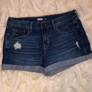 Old Navy Mid Rise Distressed Denim Shorts
